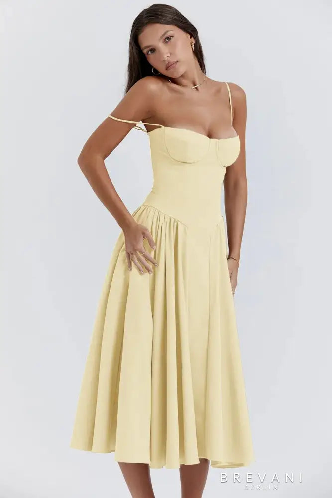 Levoire | Robe Midi Sans Manches Avec Coupe Corset