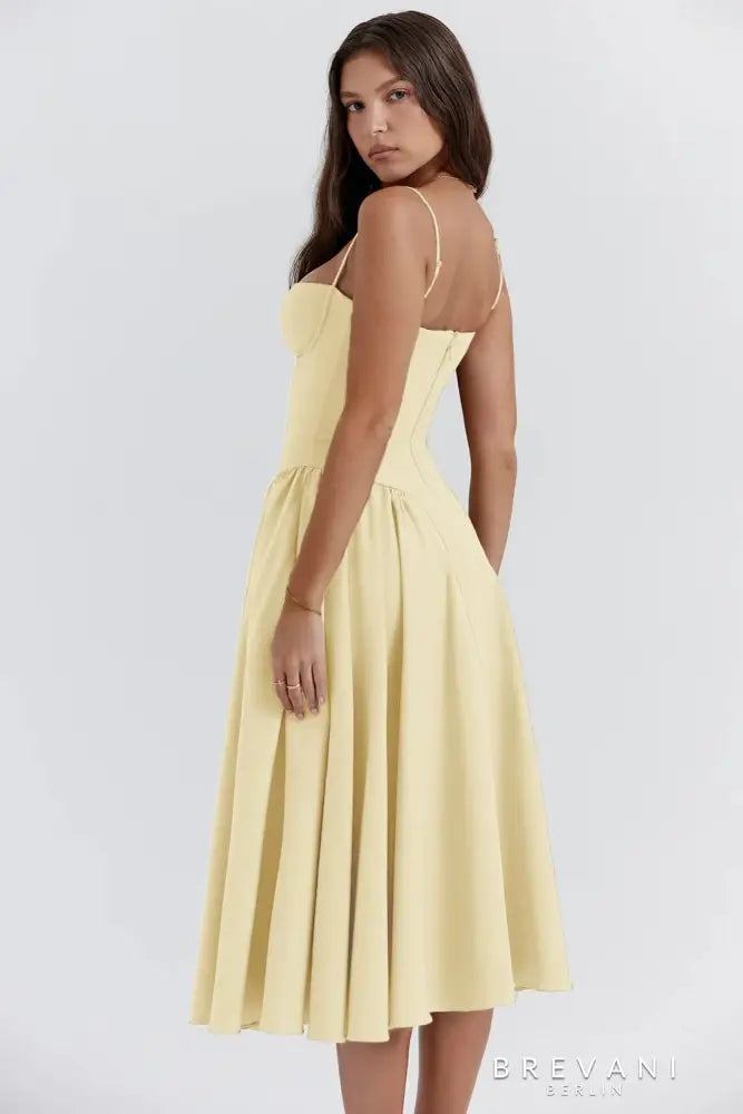 Levoire | Robe Midi Sans Manches Avec Coupe Corset