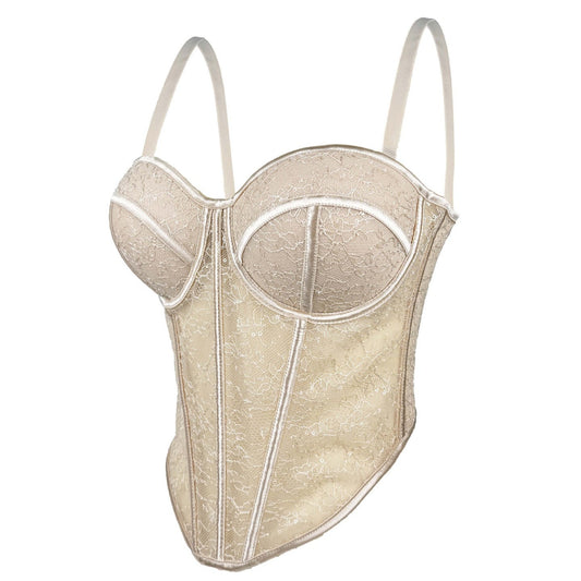 Levoire | Corset en filet transparent avec des détails en dentelle