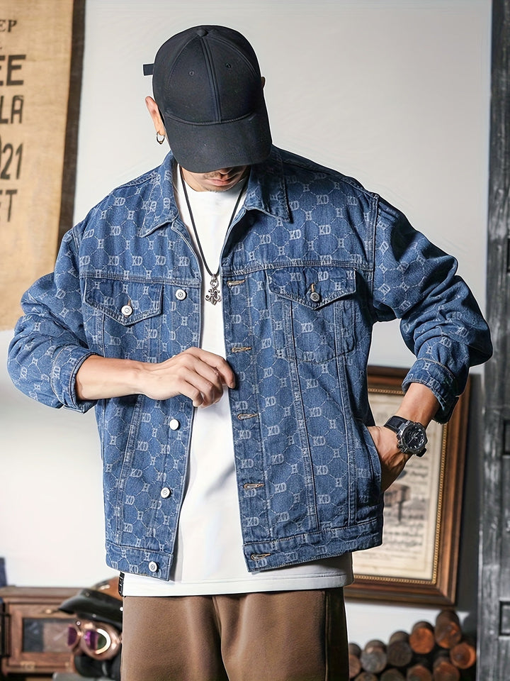 Levoire | Veste En Jean Avec Impression Graphique Et Plusieurs Poches Bleu