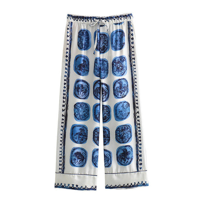 Levoire | Chemise Imprimée Avec Pantalon Large Ensemble Deux Pièces