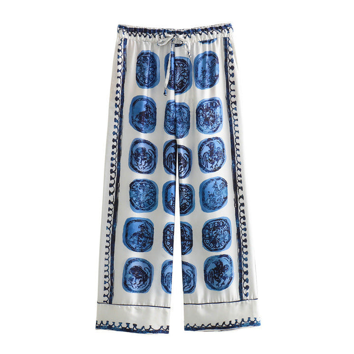 Levoire | Chemise Imprimée Avec Pantalon Large Ensemble Deux Pièces