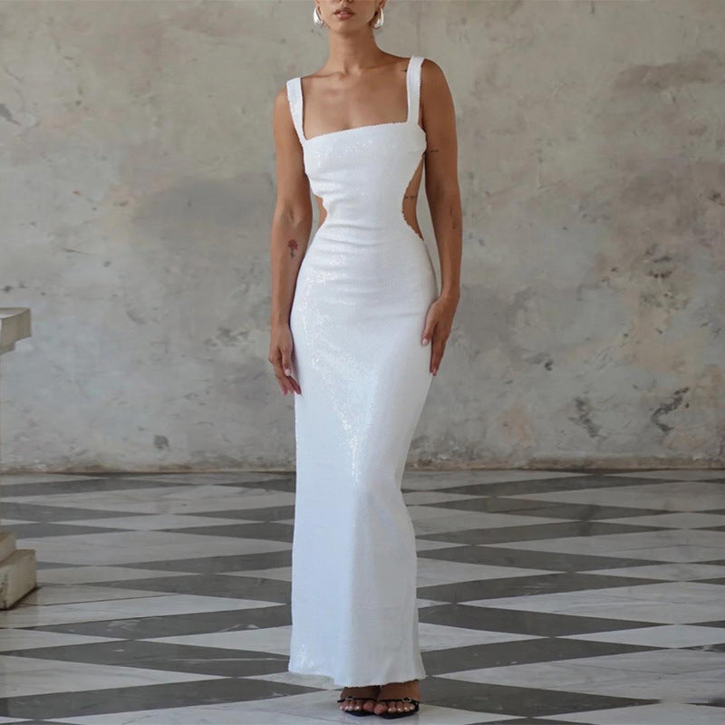 Levoire | Robe à sequins avec décolleté carré charmant