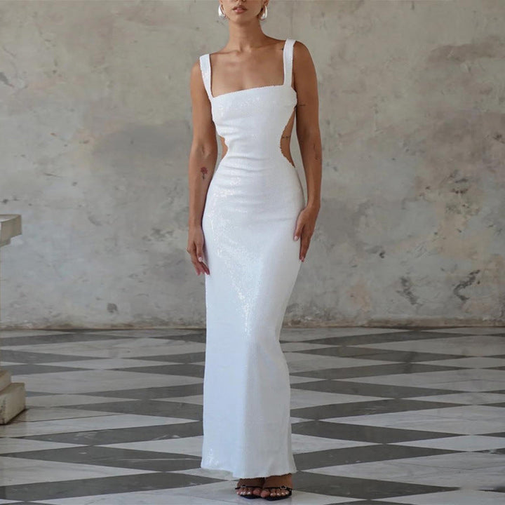 Levoire | Robe à sequins avec décolleté carré charmant