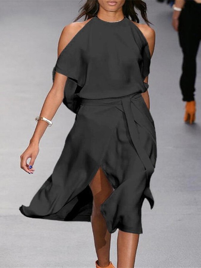 Levoire | Élégant et frais robe Gris foncé