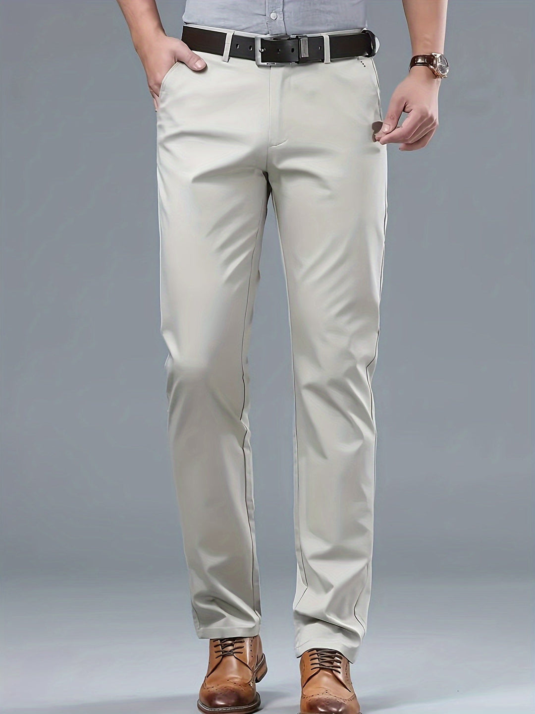 Levoire | Non Mélangeable Pantalons Extensibles Gris Clair Beige