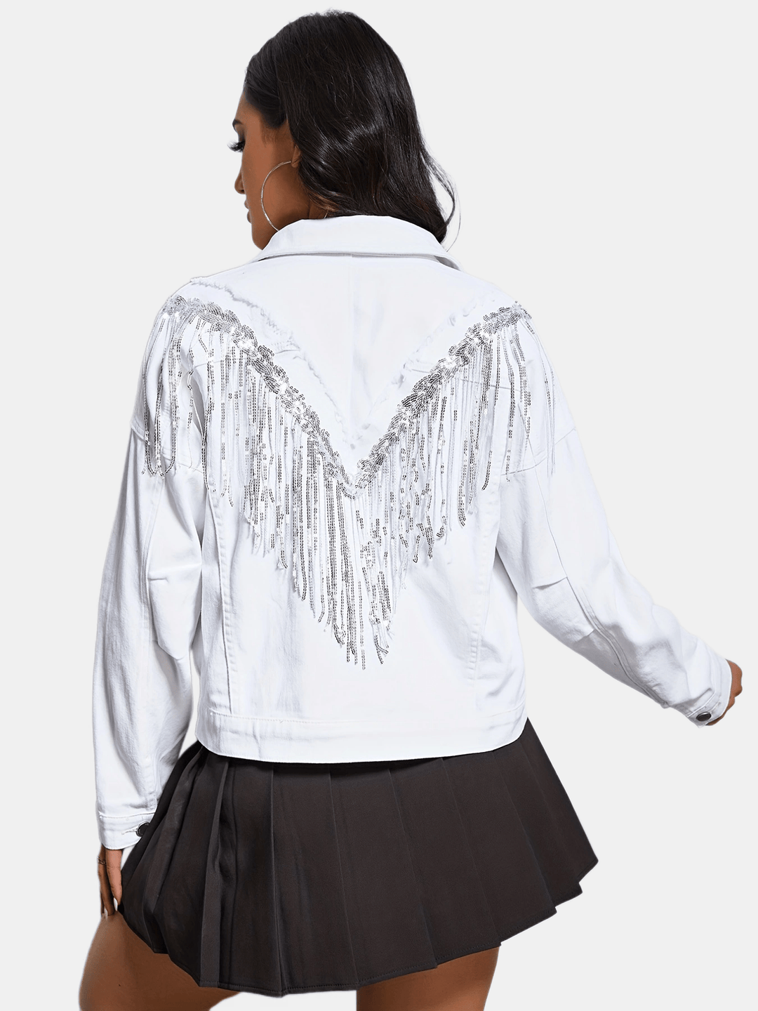 Levoire | Veste En Denim Bleu Clair Avec Des Paillettes Et Fermeture À Boutons