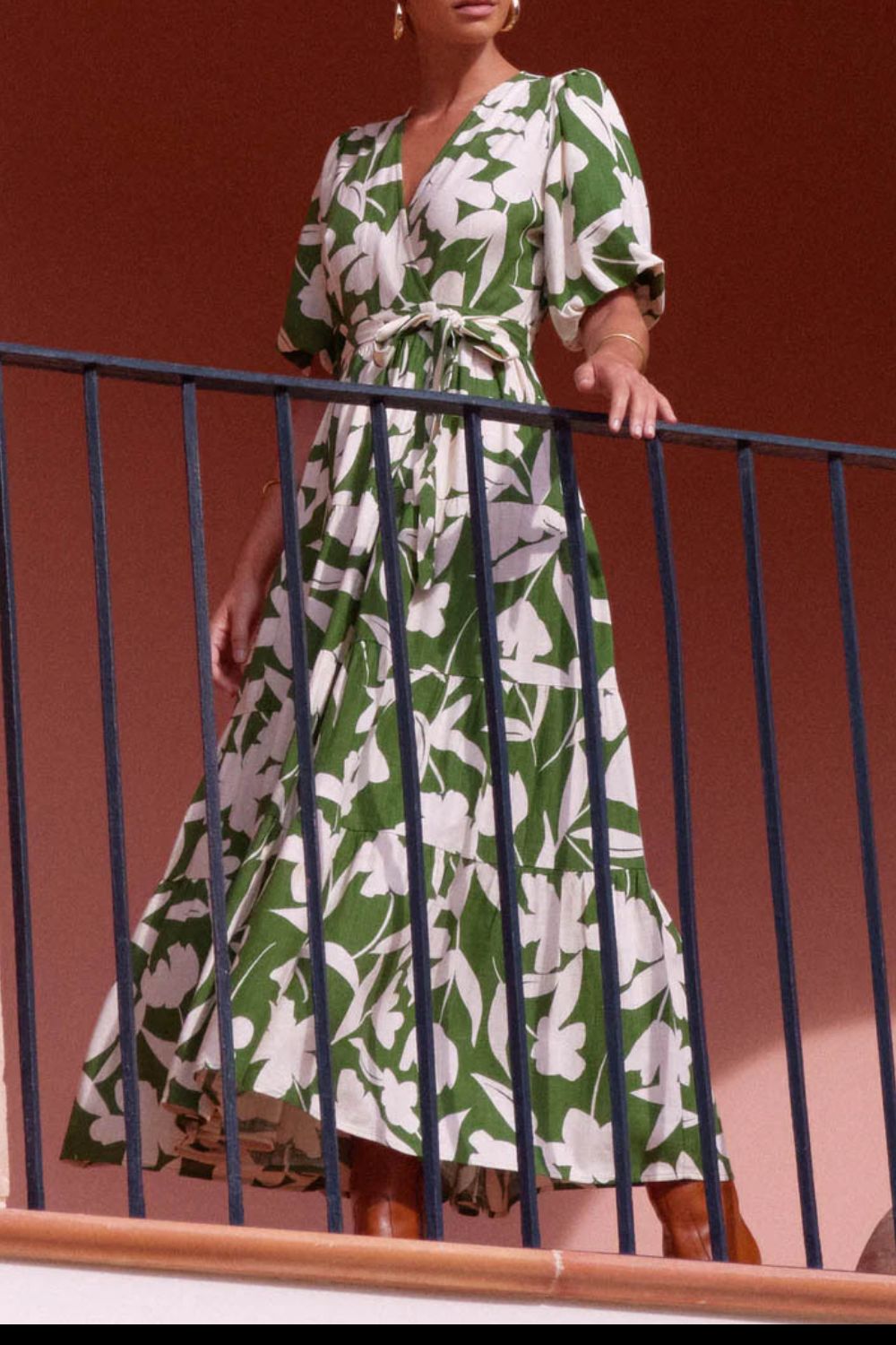 Levoire | Robe À Manches 3/4 À Encolure Croisée