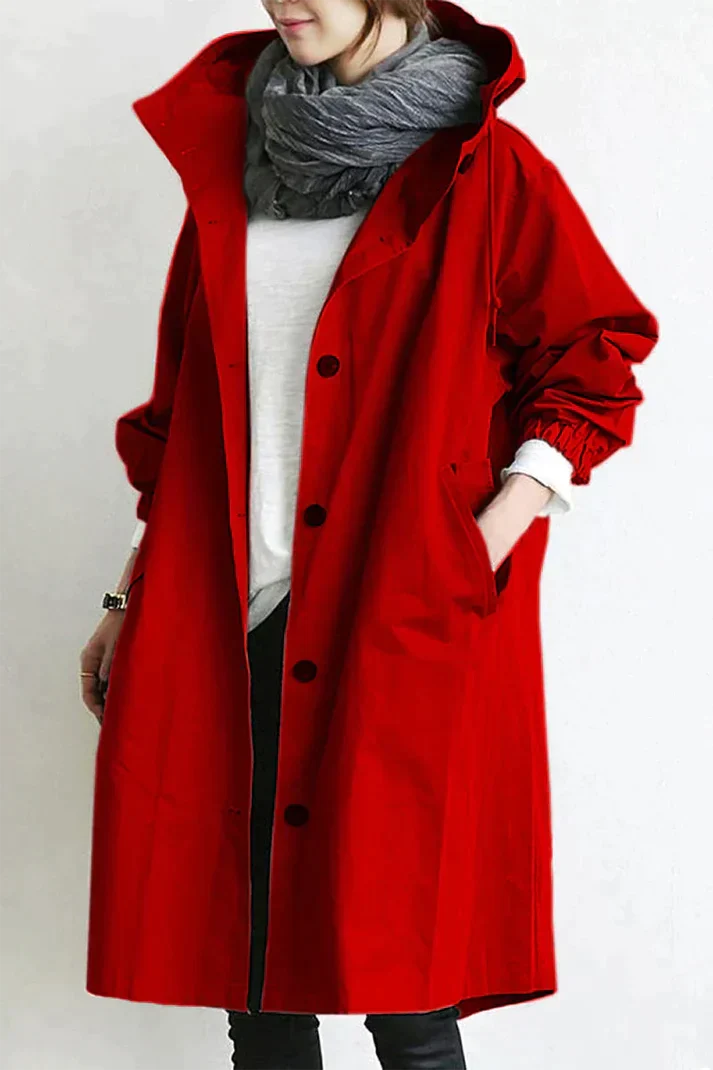 Levoire | Trenchcoat Avec Capuche Rot