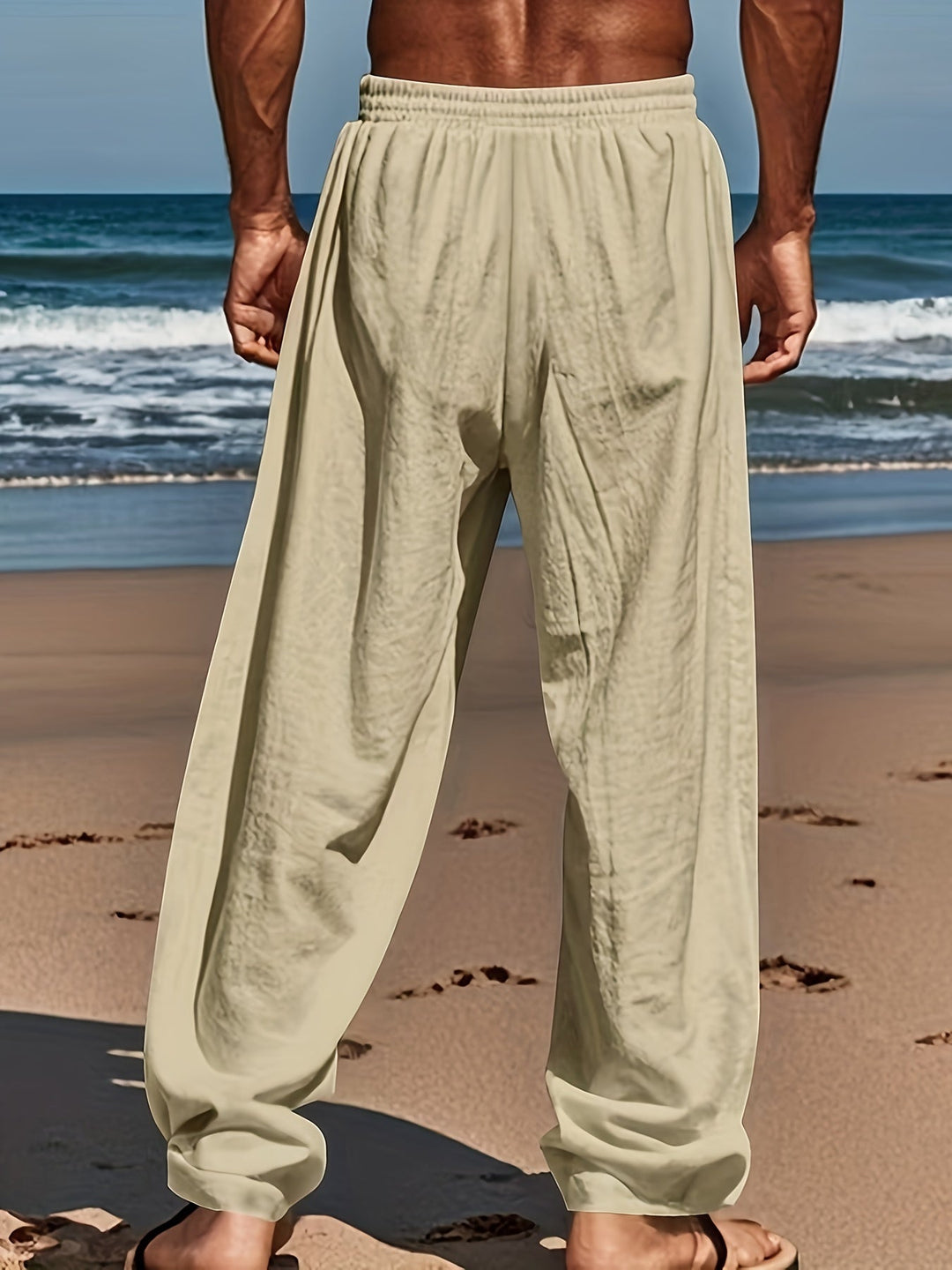 Levoire | Pantalon De Plage Pour Hommes En Coton Avec Cordons