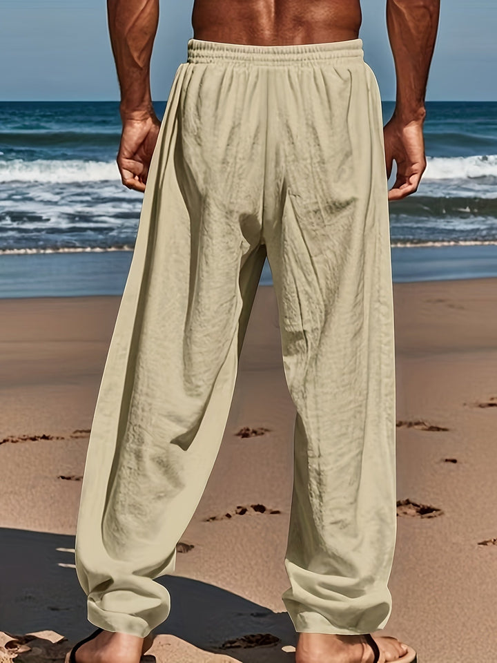 Levoire | Pantalon De Plage Pour Hommes En Coton Avec Cordons
