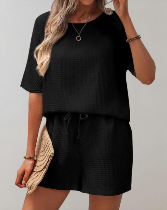 Levoire | Set Avec Un Haut Et Un Short Ample Pour Femmes Elise Noir