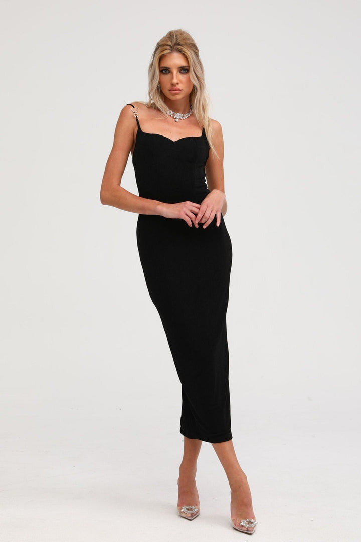 Levoire | Robe Midi Bustier Noire