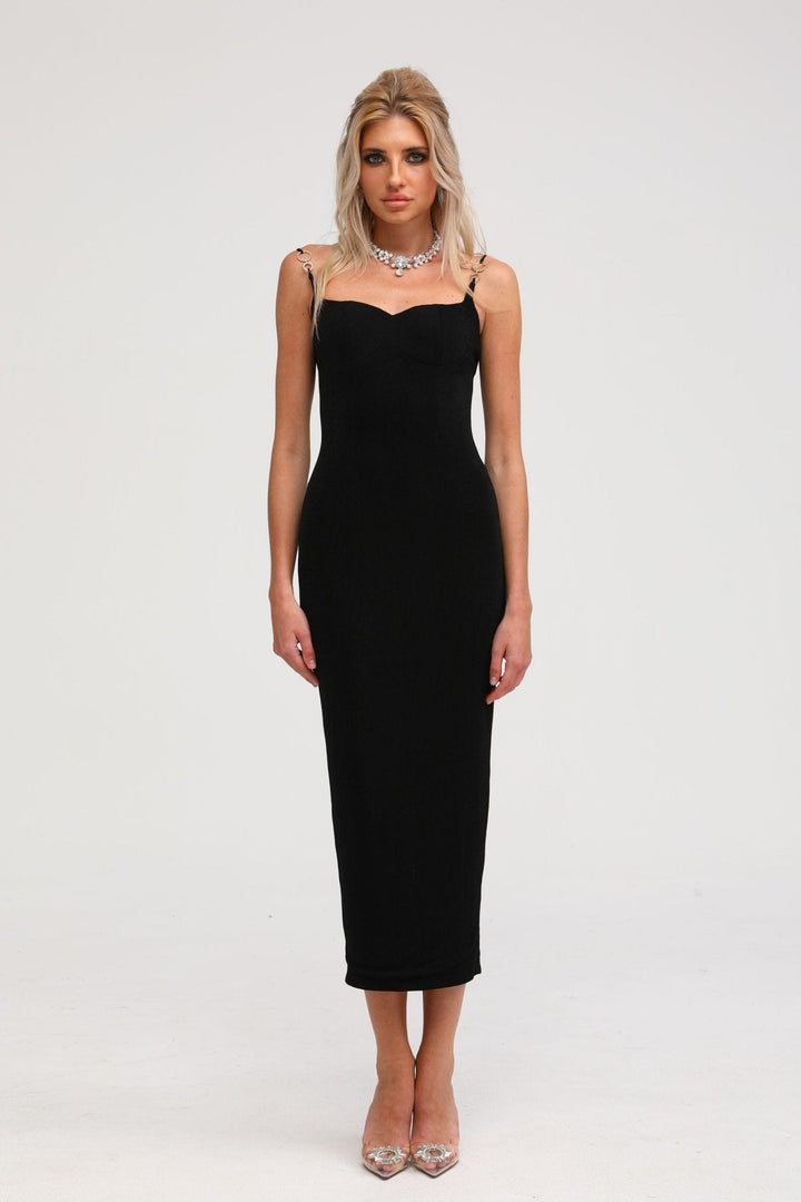 Levoire | Robe Midi Bustier Noire