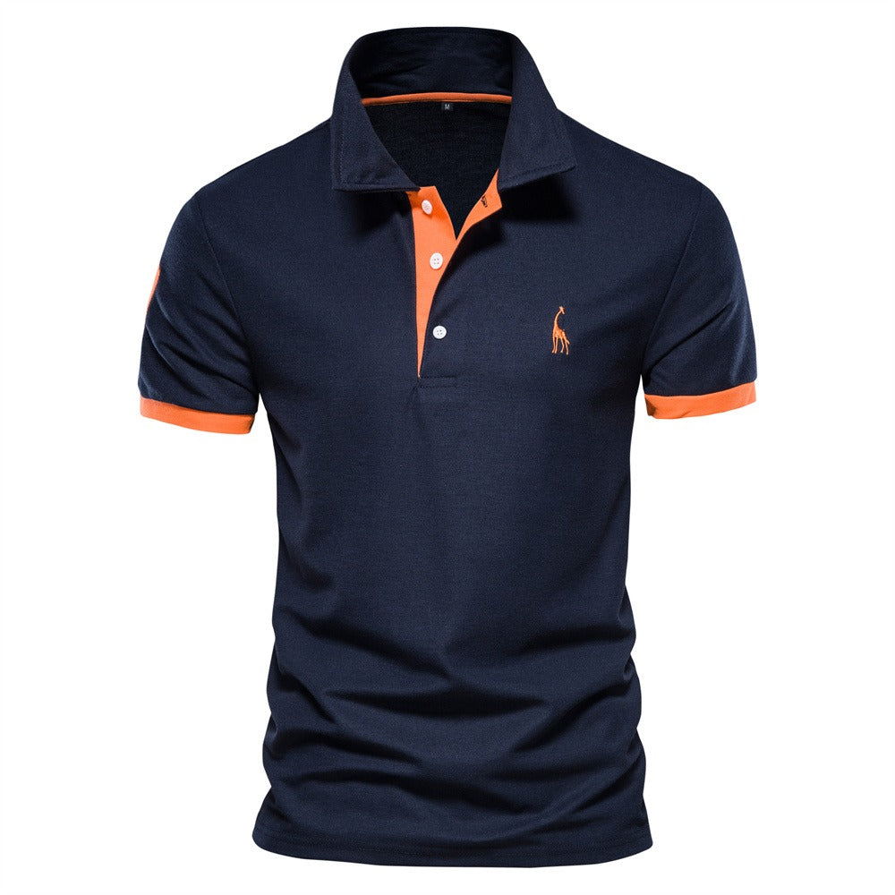 Levoire | T-Shirt Sportif Pour Le Quotidien Bleu foncé - Orange