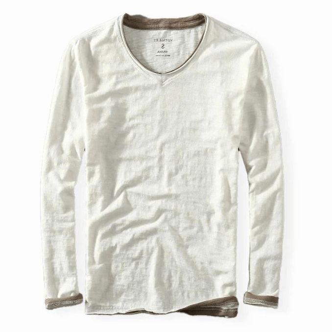 Levoire | Pull pour hommes style japonais élégants contrastes décontracté confort coton Blanc