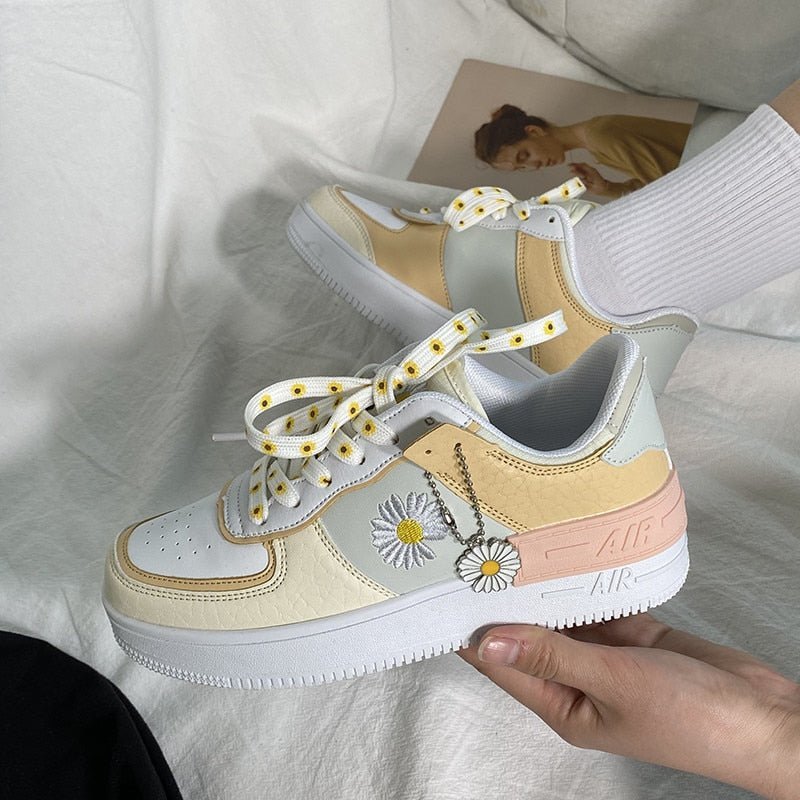 Levoire | Casual Anti-Slip Floral Print Ankle Shoes Lys jaune
