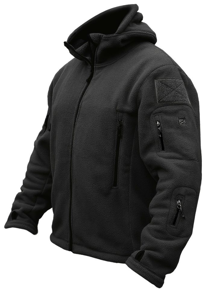 Levoire | Veste en polaire coupe-vent pour hommes avec capuche Pull à capuche pour hommes Noir
