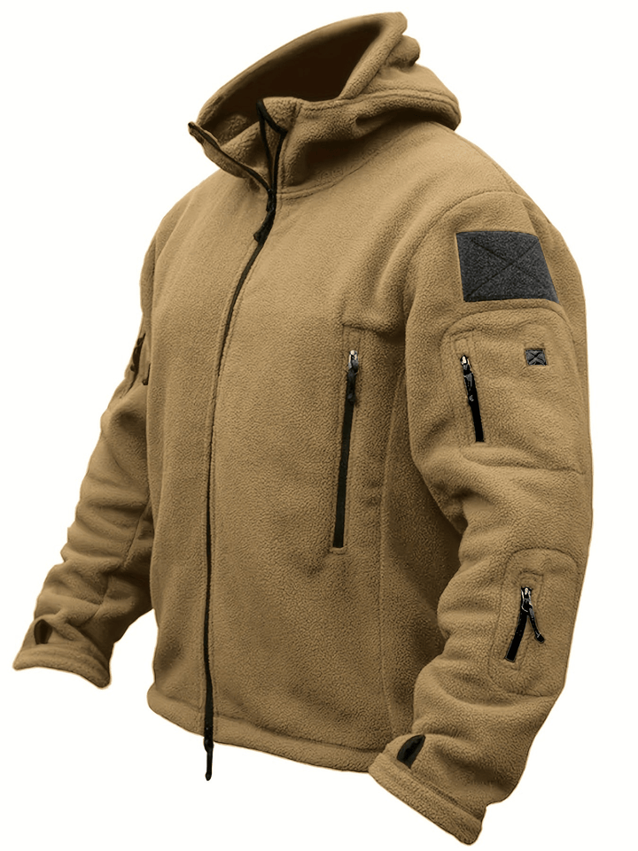 Levoire | Veste en polaire coupe-vent pour hommes avec capuche Pull à capuche pour hommes Khaki