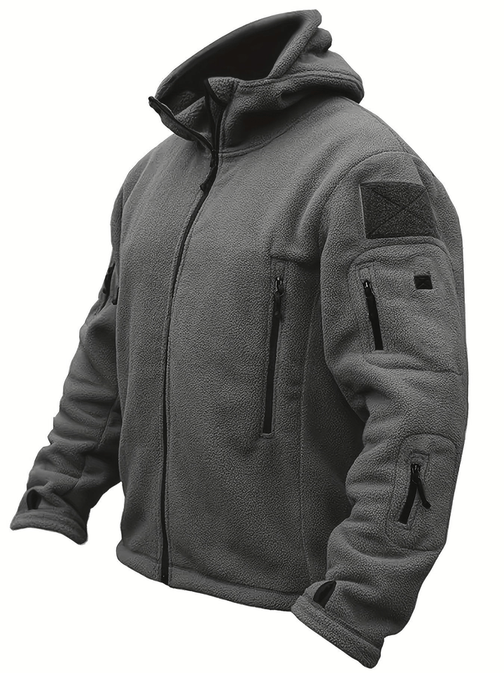 Levoire | Veste en polaire coupe-vent pour hommes avec capuche Pull à capuche pour hommes Gris foncé