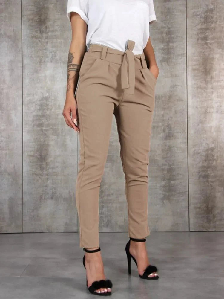 Levoire | Pantalons Stretch Élégants Pour Femmes Kaki