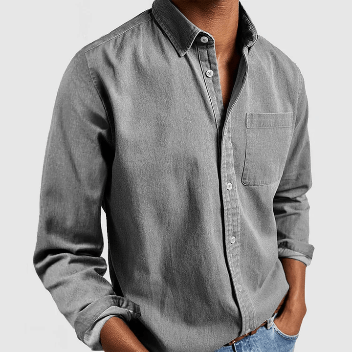 Levoire | Chemise Classique Et Décontractée Pour Homme Avec Boutonnière Gris