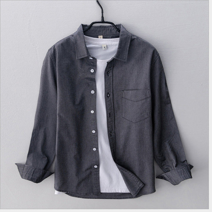 Levoire | Chemise Oxford Pour Hommes En Coton Respirant Classique, Polyvalente Et Confortable Gris foncé