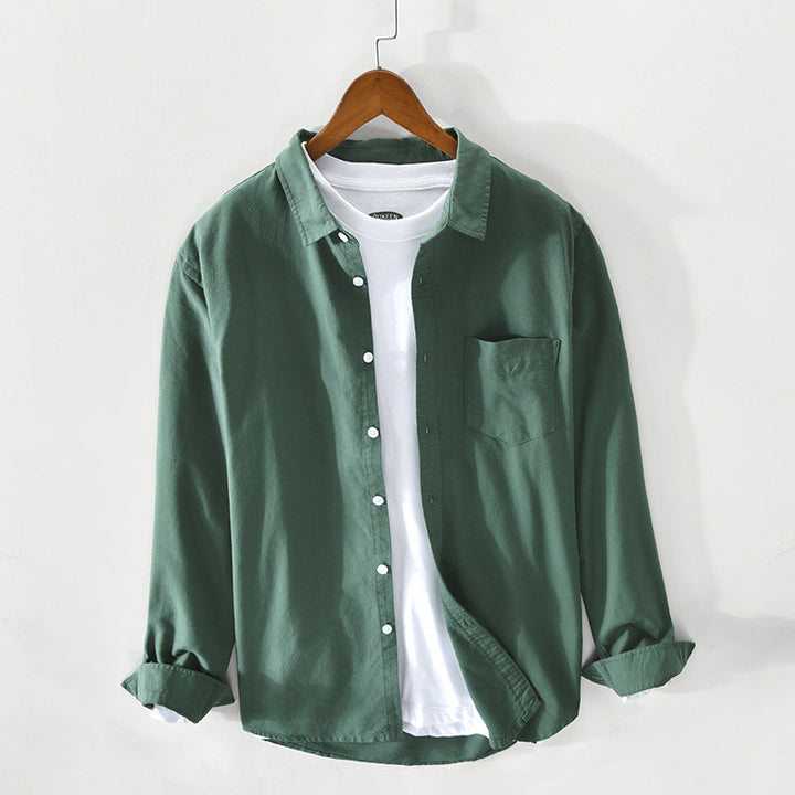Levoire | Chemise Oxford Pour Hommes En Coton Respirant Classique, Polyvalente Et Confortable Vert foncé