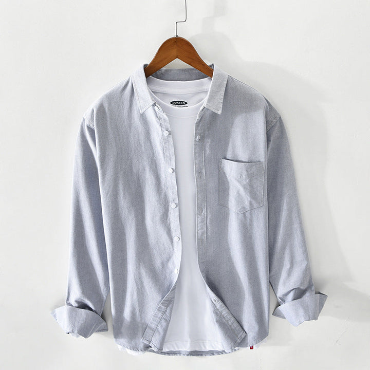 Levoire | Chemise Oxford Pour Hommes En Coton Respirant Classique, Polyvalente Et Confortable Gris