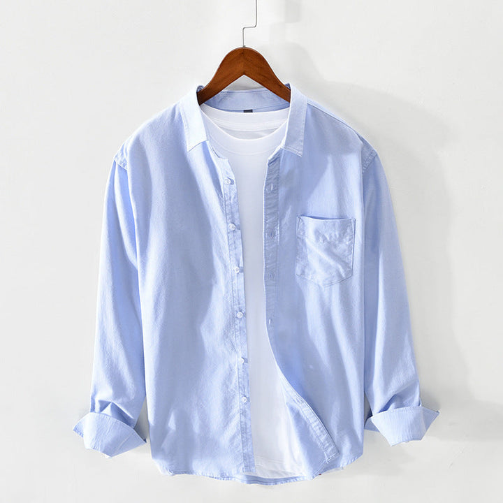 Levoire | Chemise Oxford Pour Hommes En Coton Respirant Classique, Polyvalente Et Confortable Bleu clair