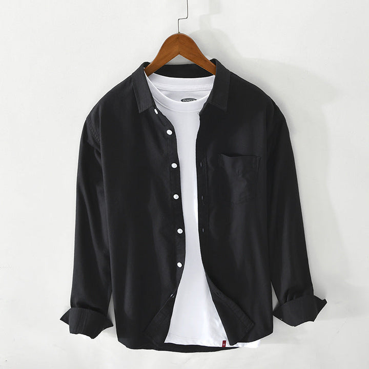 Levoire | Chemise Oxford Pour Hommes En Coton Respirant Classique, Polyvalente Et Confortable Noir