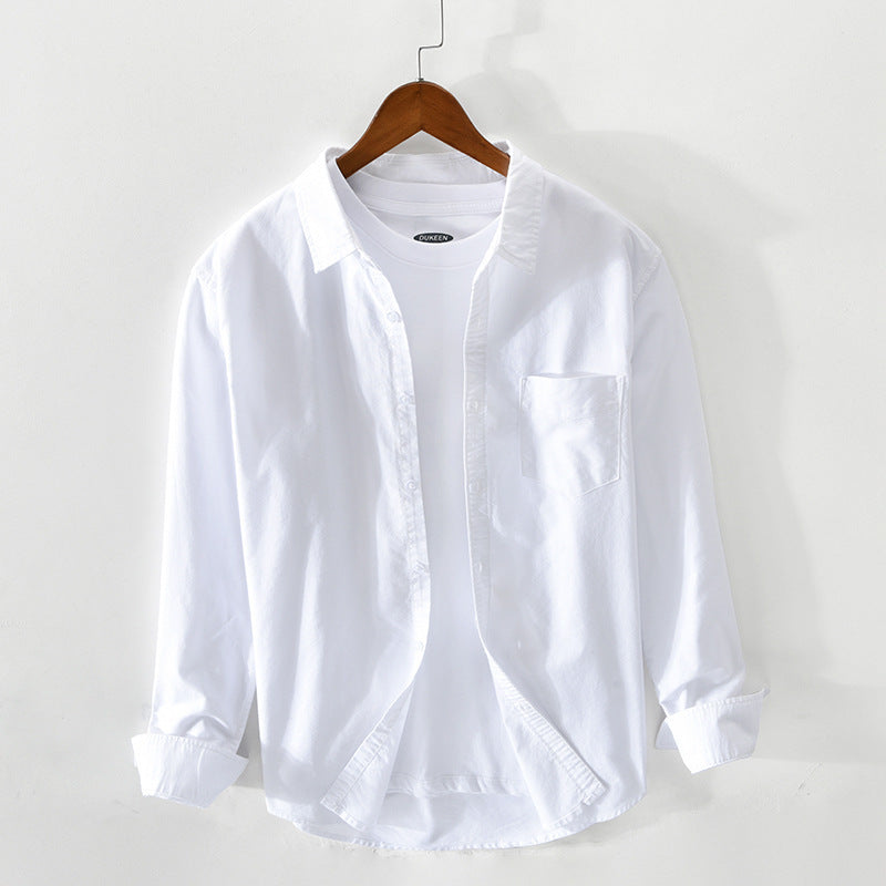 Levoire | Chemise Oxford Pour Hommes En Coton Respirant Classique, Polyvalente Et Confortable Blanc