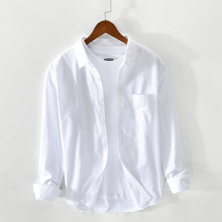 Levoire | Chemise Oxford Pour Hommes En Coton Respirant Classique, Polyvalente Et Confortable Blanc