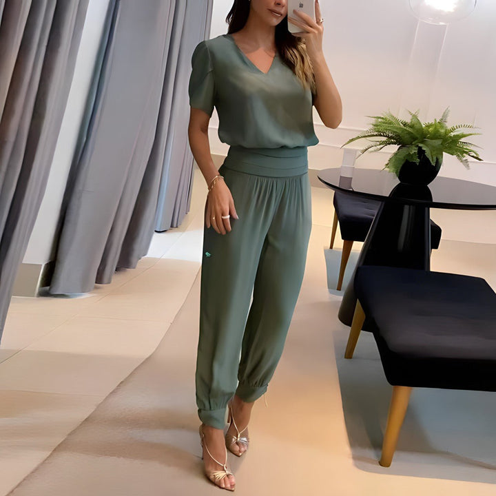 Levoire | Ensemble Tendance Avec Blouse Et Pantalon Olives