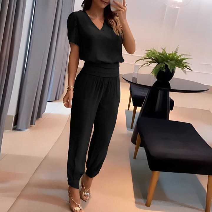 Levoire | Ensemble Tendance Avec Blouse Et Pantalon Noir
