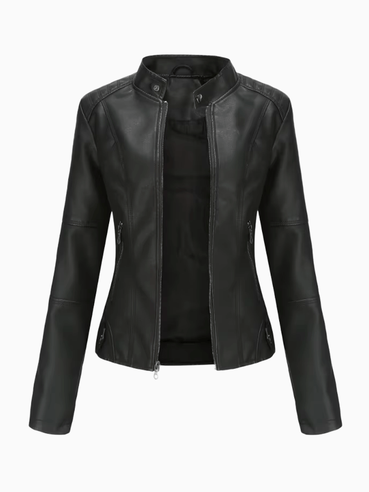 Levoire | Veste en cuir femmes Luxe Cuir véritable Vêtements pour femmes Style intemporel Noir