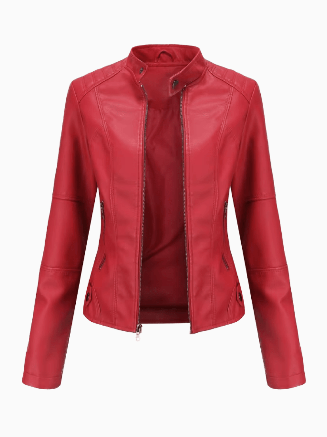 Levoire | Veste en cuir femmes Luxe Cuir véritable Vêtements pour femmes Style intemporel Rot