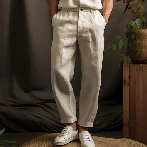 Levoire | Pantalon En Lin Pour Hommes Pantalon D'Été Léger Avec Coupe Régulière