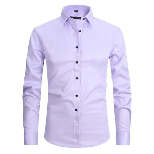 Levoire | Chemise à manches longues stretch pour hommes Chemise sans repassage Confortable Lavande claire