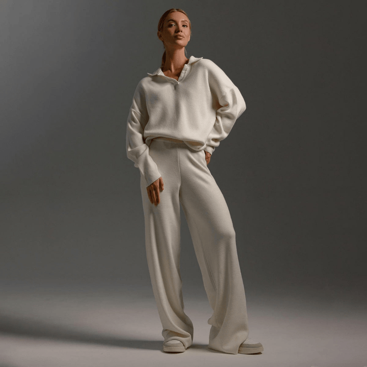 Levoire | Ensemble de sport pour femmes en tricot tendance et confortable Blanc