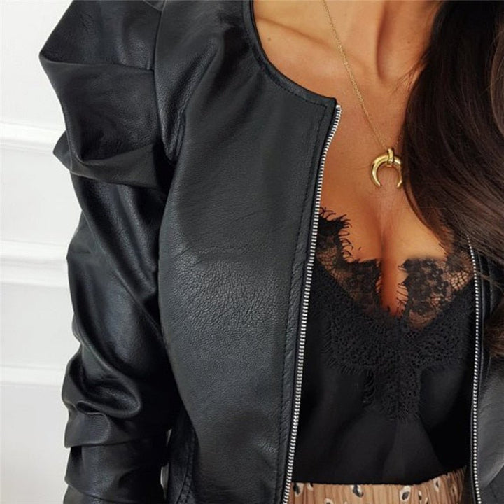 Levoire | Veste En Simili Cuir Élégante Courte Pour Femmes
