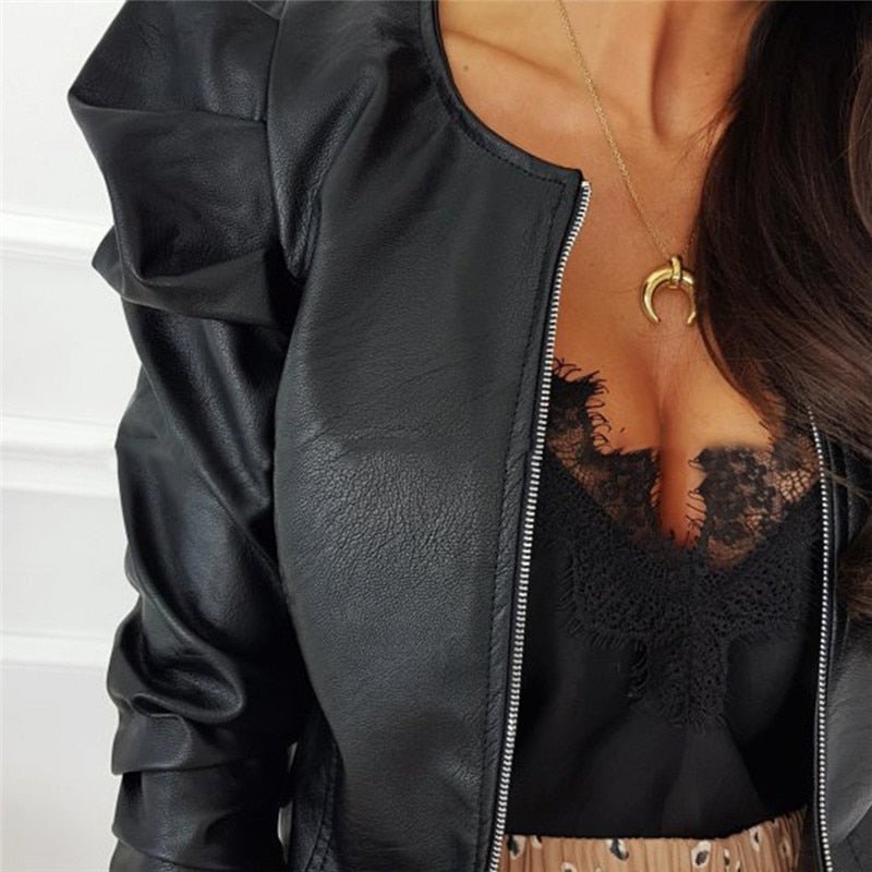 Levoire | Veste Courte Élégante En Simili Cuir Pour Femmes