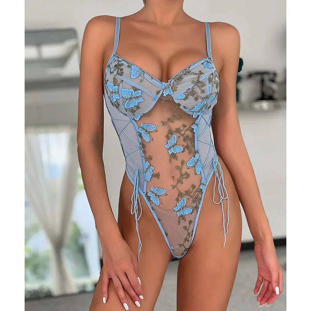 Levoire | Bodysuit Papillon Brodé Bleu