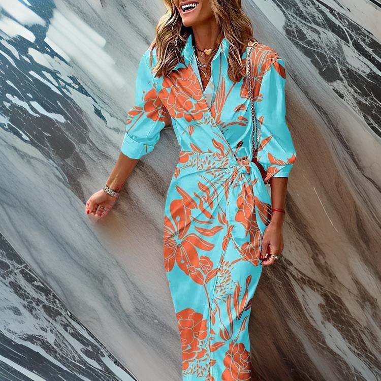 Levoire | Robe À Imprimé Étonnant Pour Élégance Et Style Turquoise