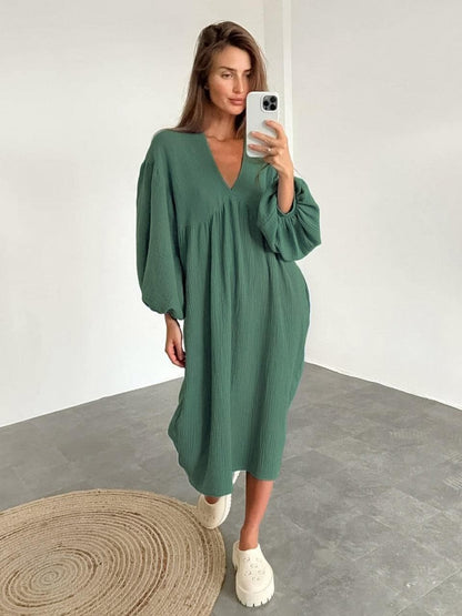 Levoire | Robe Maxi Avec Décolleté En V Vert