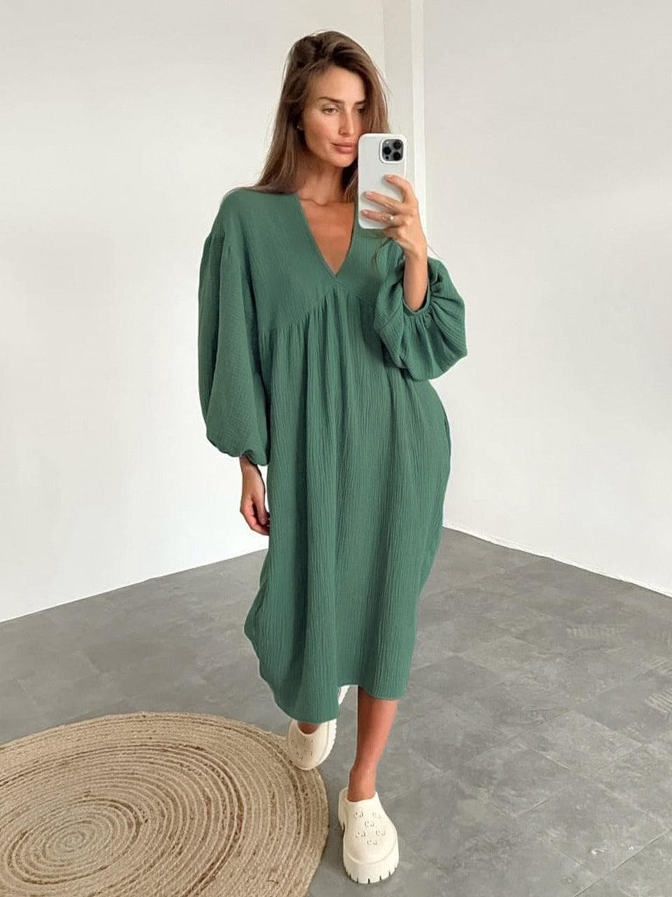 Levoire | Robe longue à col en V Vert