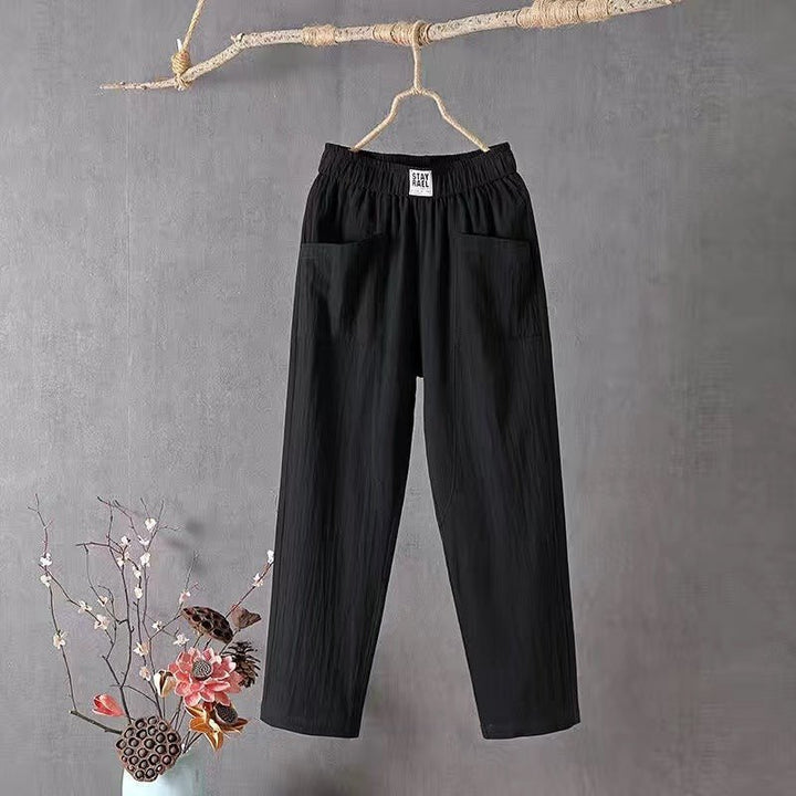 Levoire | Pantalons En Coton Lin Rentokas Noir