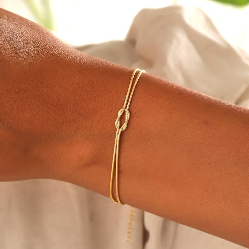 Levoire | Bracelet Minimaliste Nœud Amoureux Argent
