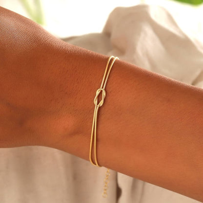 Levoire | Bracelet Minimaliste Nœud Amoureux Argent