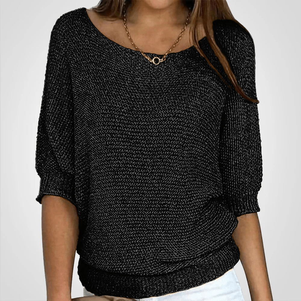 Levoire | Pull en tricot léger femme Pull Jumper Gilet Noir